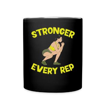 Bulgarische Kniebeuge Übung Fitness Workout Fitnessstudio - Tasse einfarbig - Schwarz - Vorne