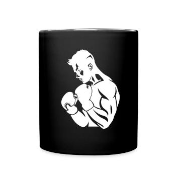 Dessin de boxeur - Mug uni - noir - Devant