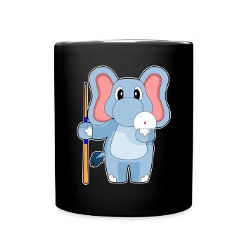 Elefant Billiard Queue - Tasse einfarbig - Schwarz - Vorne