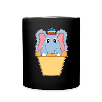 Elephant Waffle Cream - Full Colour Mug - black - Front
