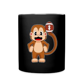 Monkey American Football Sports - Full Colour Mug - black - Front