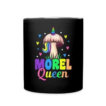 Morel Queen Funny Mycology Female - Full Colour Mug - black - Front