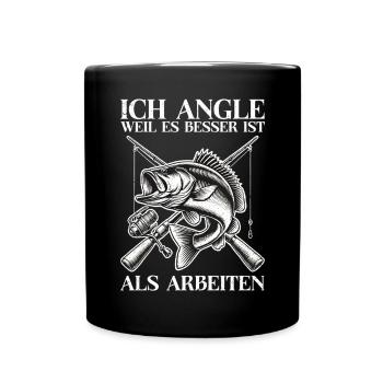 Pêcheur Canne à pêche Drôle Pêcheur Hobby Pêcheur - Mug uni - noir - Devant