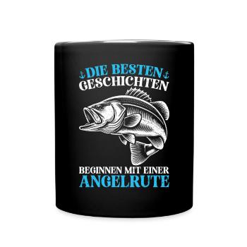 Pêcheur Canne à pêche Drôle Pêcheur Hobby Pêcheur - Mug uni - noir - Devant