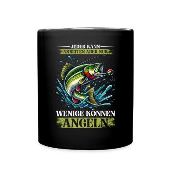 Pêcheur Canne à pêche Drôle Pêcheur Hobby Pêcheur - Mug uni - noir - Devant