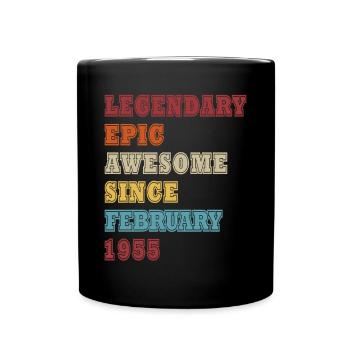 Février 1955 - Février 1955 Anniversaire Février 1955 - Mug uni - noir - Devant