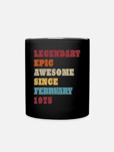Februar 1975 | Geburtstag 1975 Jahrgang Februar - Tasse einfarbig - Schwarz