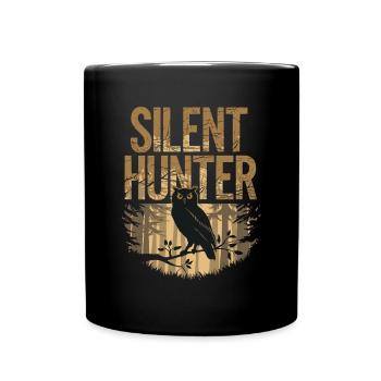 Eule Silent Hunter Nacht für einen Eulen Fan - Tasse einfarbig - Schwarz - Vorne
