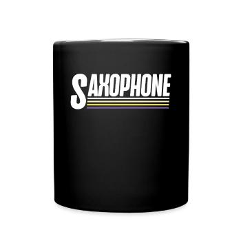 Saxophone Retro Vintage Saxophone - Tasse einfarbig - Schwarz - Vorne