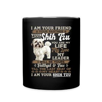 Shih Tzu Dog Owner - Full Colour Mug - black - Front