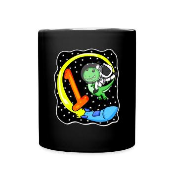 Number 1 Number One - Dinosaur Motif - Full Colour Mug - black - Front