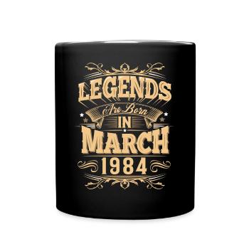 März 1984 Geburtstag Legende - Tasse einfarbig - Schwarz - Vorne