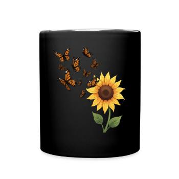 Papillon monarque Illustration graphique - Mug uni - noir - Devant