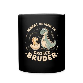 Je vais être un grand frère dinosaure dinosaure - Mug uni - noir - Devant