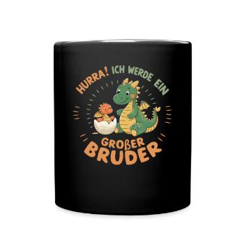 Je vais être un grand frère dragon - Mug uni - noir - Devant