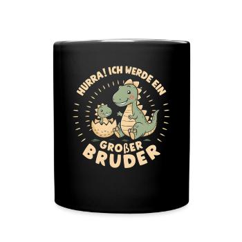 Je vais être un grand frère dinosaure dinosaure - Mug uni - noir - Devant