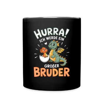 Je vais être un grand frère dragon - Mug uni - noir - Devant