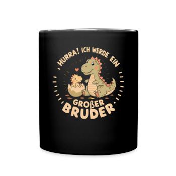 Je vais être un grand frère dinosaure dinosaure - Mug uni - noir - Devant