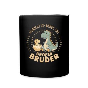 Je vais être un grand frère dinosaure dinosaure - Mug uni - noir - Devant