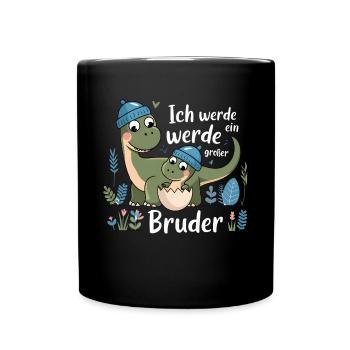 Je vais être un grand frère dinosaure dinosaure - Mug uni - noir - Devant
