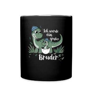 Je vais être un grand frère dinosaure dinosaure - Mug uni - noir - Devant