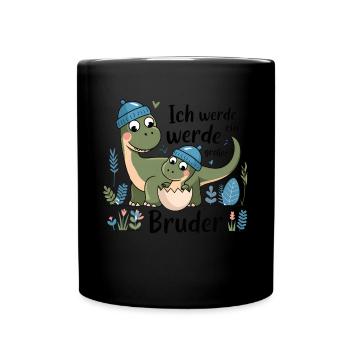 Je vais être un grand frère dinosaure dinosaure - Mug uni - noir - Devant