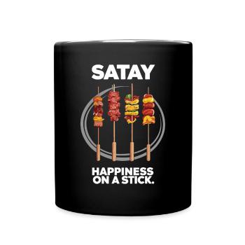 Satay Bonheur Sur Un Bâton - Mug uni - noir - Devant