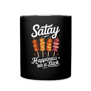 Satay Happiness On A Stick - Tasse einfarbig - Schwarz - Vorne