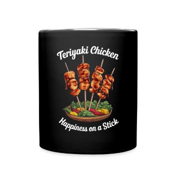 Teriyaki Chicken Glück am Spieß - Tasse einfarbig - Schwarz - Vorne