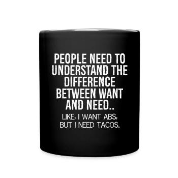 people need to understand the difference between - Full Colour Mug - black - Front