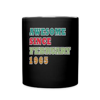 60. Geburtstag Februar 1965 Jahrgang 60 Jahre - Tasse einfarbig - Schwarz - Vorne