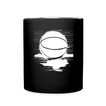 Basketball Ball Skizze - Tasse einfarbig - Schwarz - Vorne