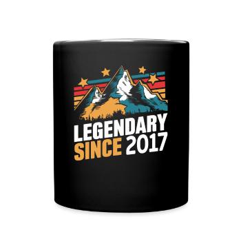 Legendary since 2017 Vintage Mountain Retro Mountains - Full Colour Mug - black - Front
