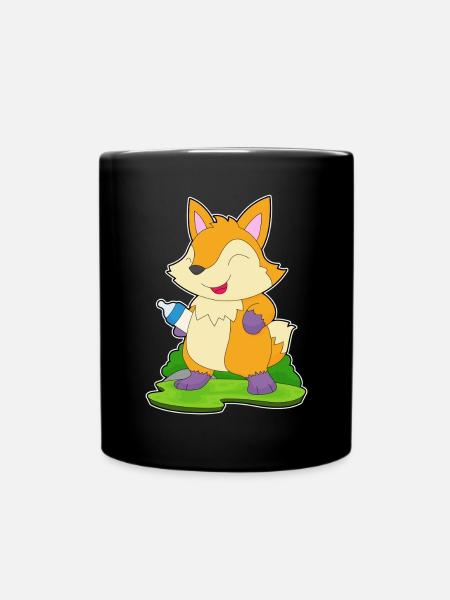 Fuchs Babyflasche Milch - Tasse einfarbig - Schwarz