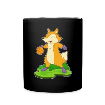 Fox Basketball Player Basketball - Full Colour Mug - black - Front