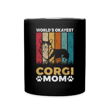 Corgi Gifts for Corgi Lovers - Full Colour Mug - black - Front