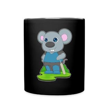 Mouse Cricket Cricket Bats - Full Colour Mug - black - Front