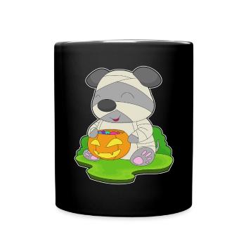 Dog Halloween Mummy - Full Colour Mug - black - Front
