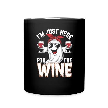 Lustiges Halloween-Geist-Design Weinliebhaber - Tasse einfarbig - Schwarz - Vorne