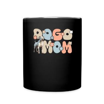 Dogo Argentino Dog Groovy Dogo Mom - Full Colour Mug - black - Front