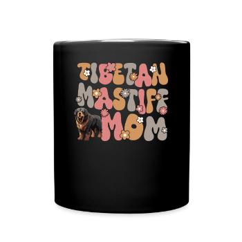 Tibetan Mastiff Hund Groovy Mastiff Mom - Tasse einfarbig - Schwarz - Vorne
