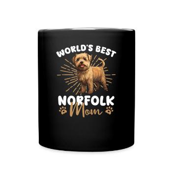 Norfolk Terrier Hund World's best Norfolk Mom - Tasse einfarbig - Schwarz - Vorne