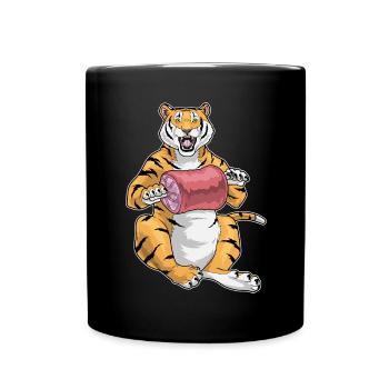 Tiger Fleisch - Tasse einfarbig - Schwarz - Vorne