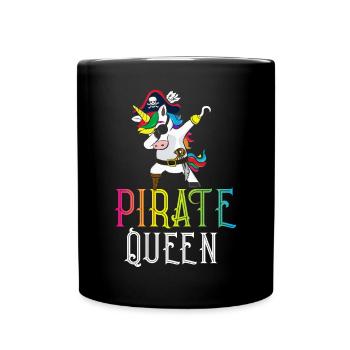 Pirate Queen Female Captain Pirate Skull - Full Colour Mug - black - Front