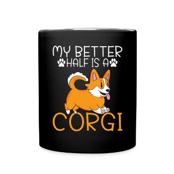 Corgi Gifts for Corgi Lovers - Full Colour Mug - black - Front
