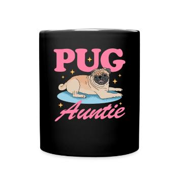 Pug Aunt Dog Lover Gift - Full Colour Mug - black - Front