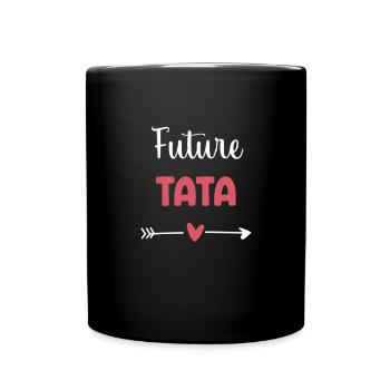 future tata coeur cadeau tante - Mug uni - noir - Devant
