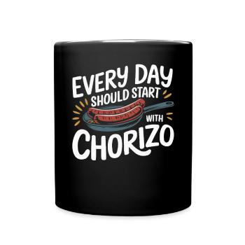 Chorizo Cuisine mexicaine Cuisine mexicaine Foodie Saucisse - Mug uni - noir - Devant