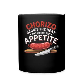Chorizo Cuisine mexicaine Cuisine mexicaine Foodie Saucisse - Mug uni - noir - Devant