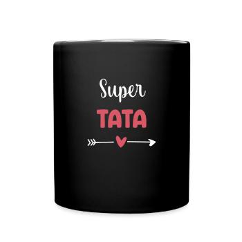 Super Auntie Heart Gift Aunt - Full Colour Mug - black - Front
